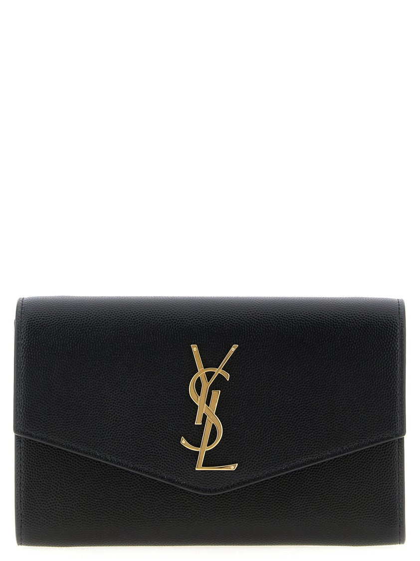 Saint Laurent Grain De Poudre Royal Leather Clutch Bag