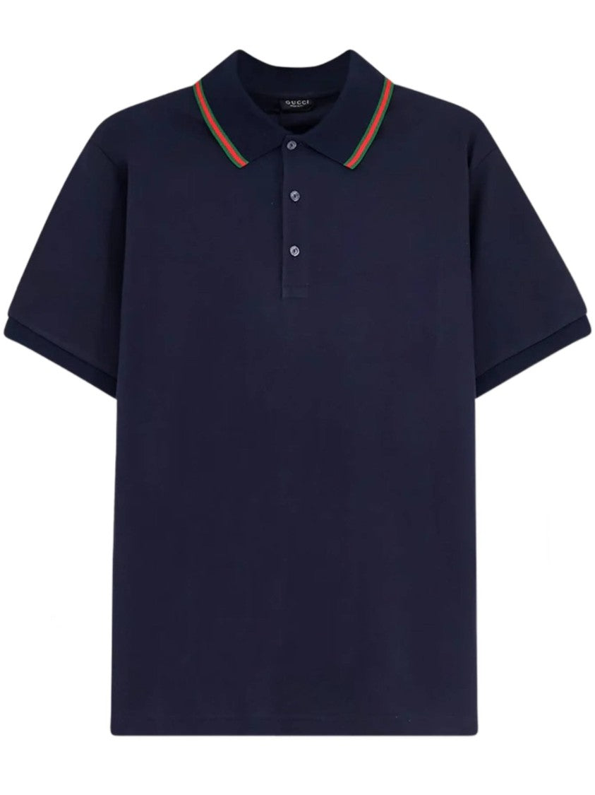 Gucci Blue Polo Short-Sleeve Shirt