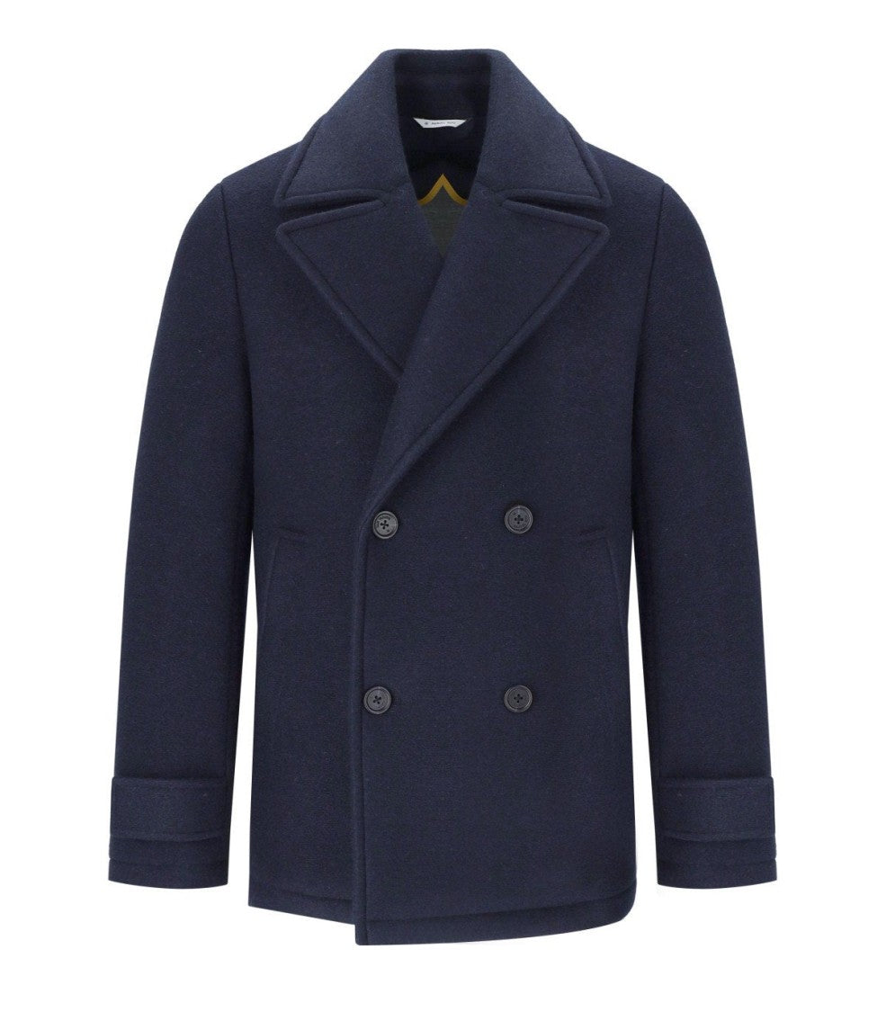 Manuel Ritz Blue Double-Breasted Coat