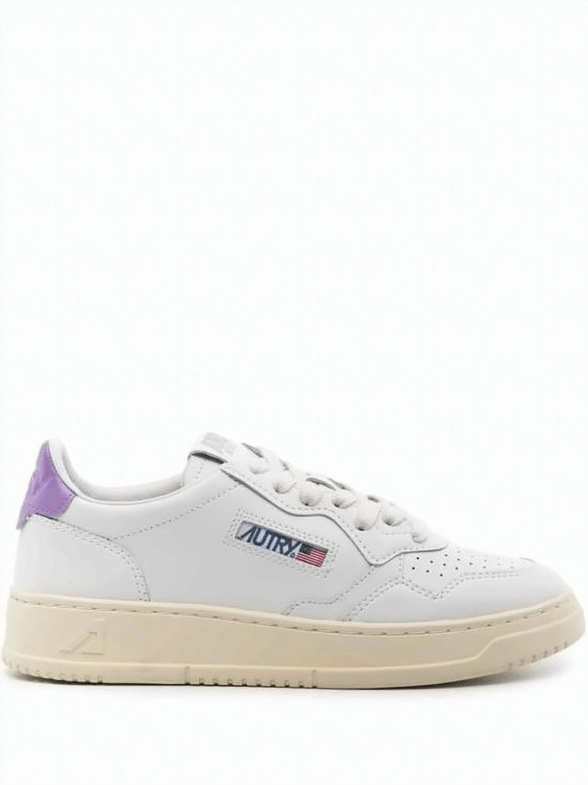 Autry Low-Top Leather Sneakers With Perforated Detailing And Logo Accent