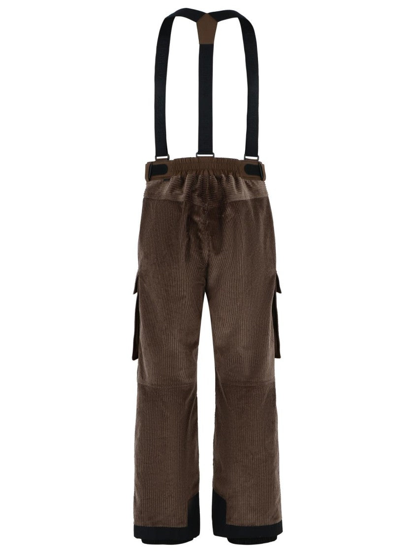 Moncler Grenoble Brown Corduroy Padded Ski Overalls