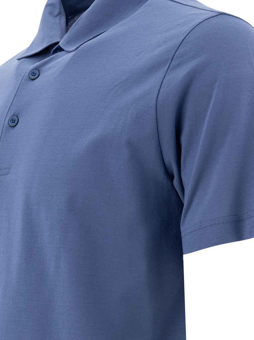 Herno Light Blue Cotton Polo Shirt