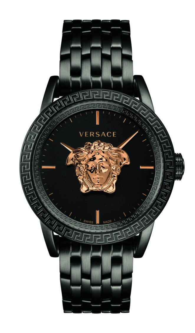 Versace Palazzo Empire Quartz Watch With Medusa Emblem And Greca Bezel