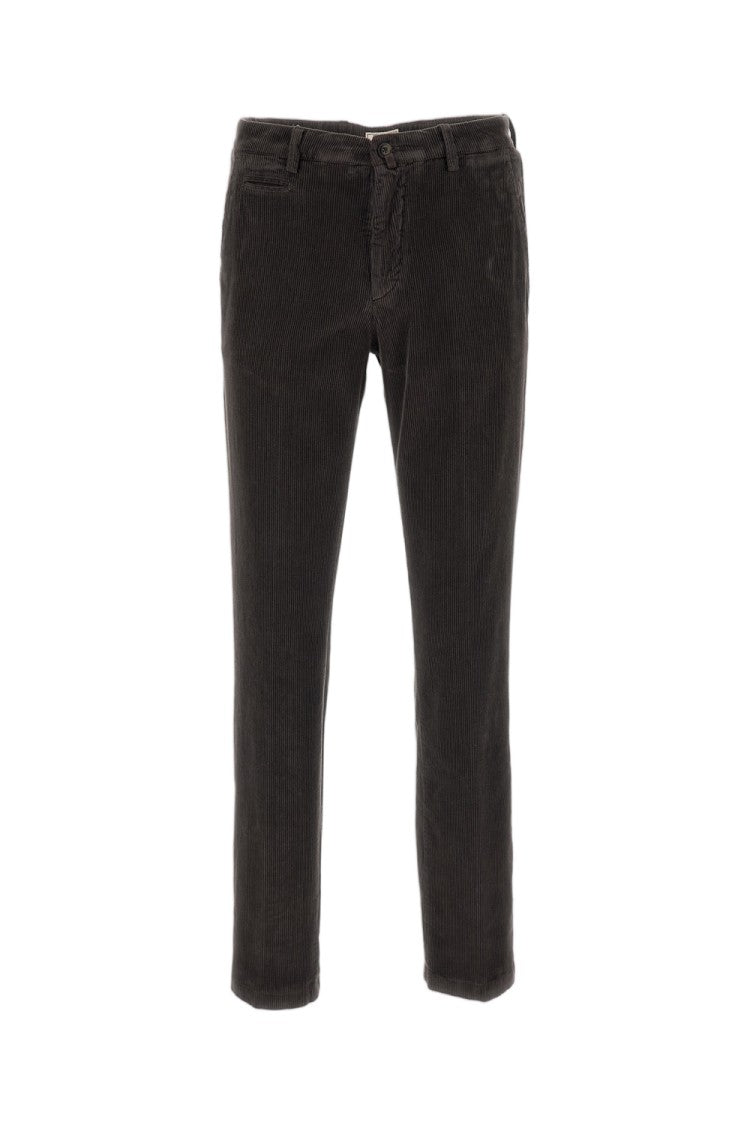 Briglia 1949 Brown Cotton Corduroy Slim Straight-Leg Pants
