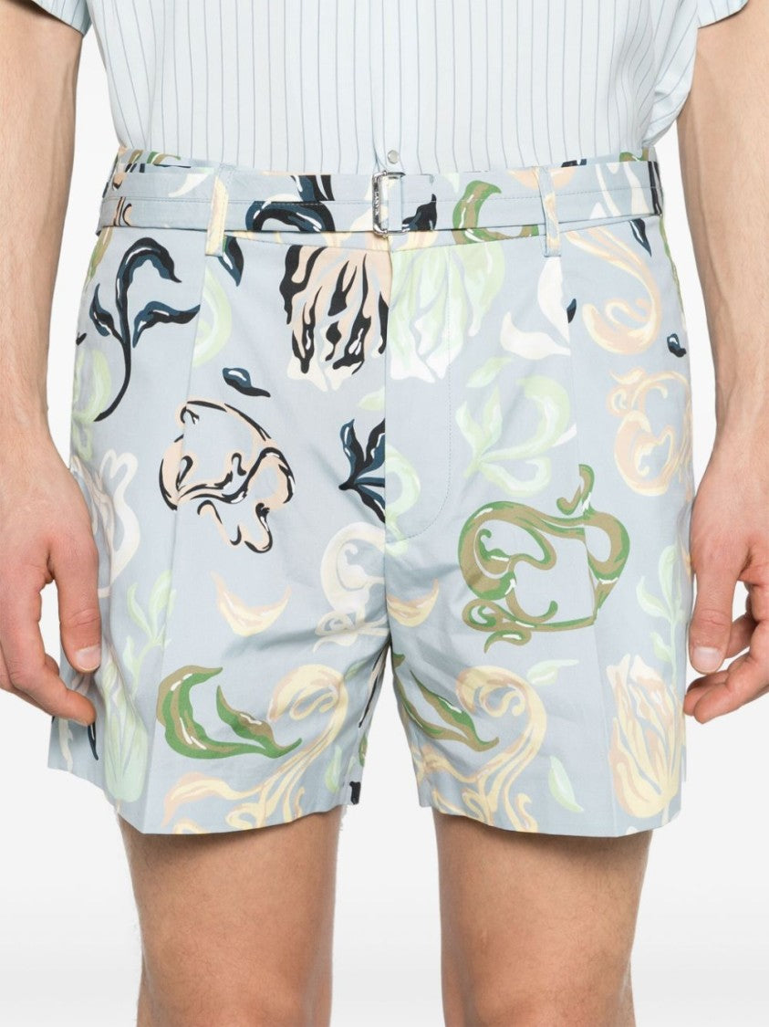 Lanvin Thigh-Length Shorts With Abstract Multicolor Pattern