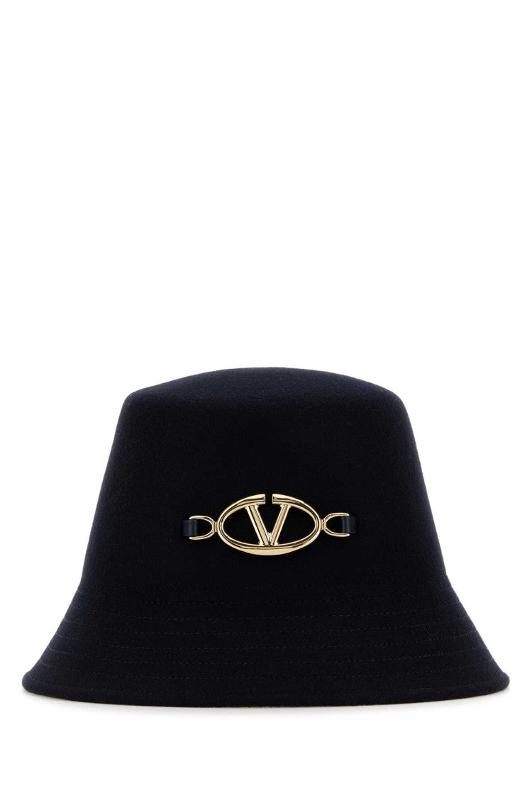 Valentino Garavani Midnight Blue Felt Bucket Hat