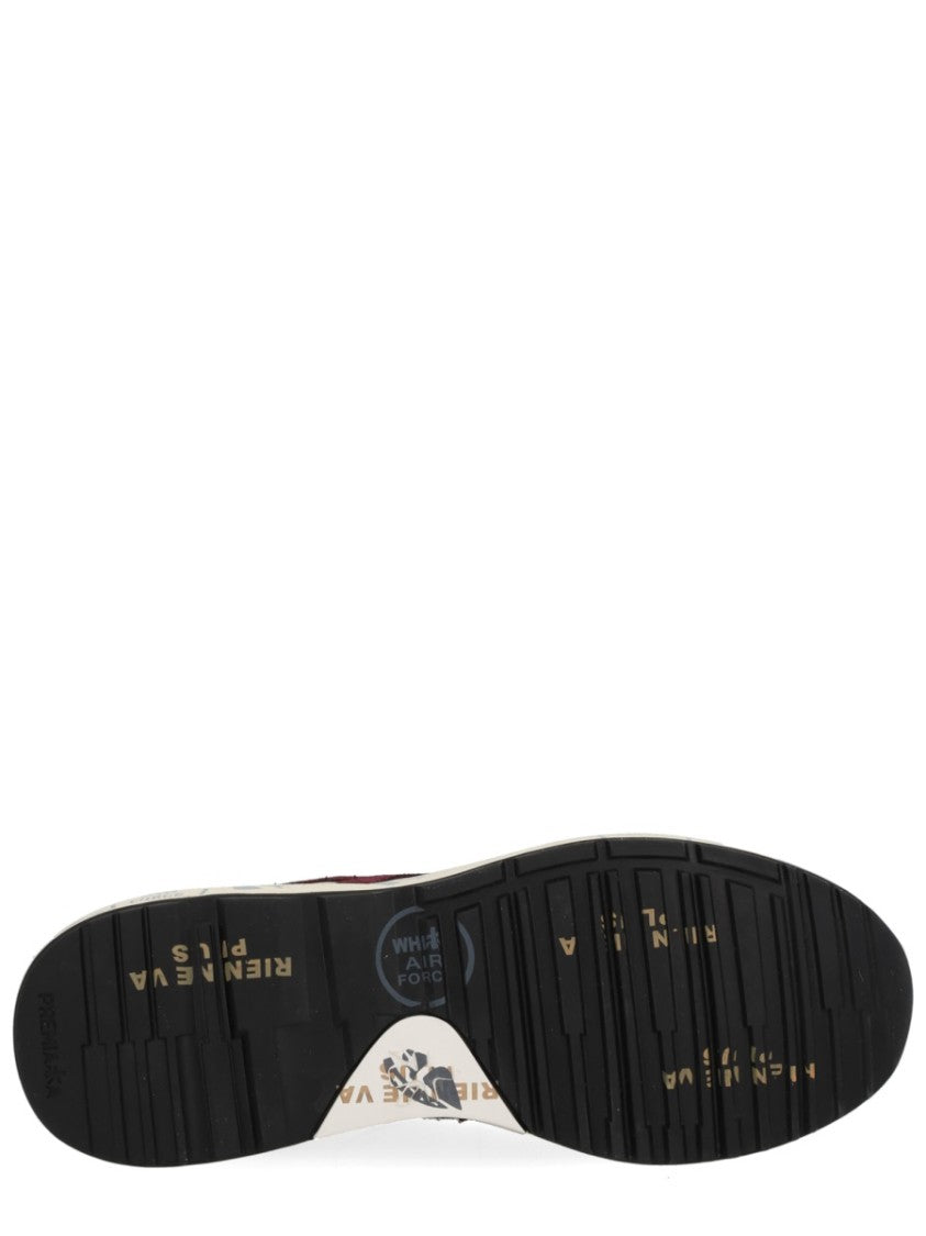 Premiata Brown Multi-Material Sneakers With Logo Detail