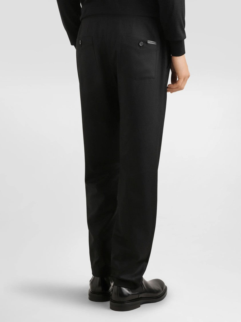 Dolce & Gabbana Relaxed Fit Tapered Pleated Front Trousers