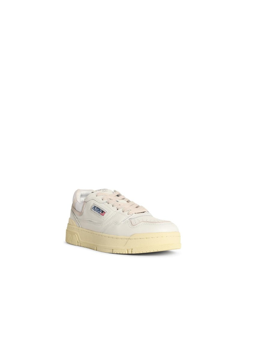 Autry Clc Low' White Leather And Suede Sneakers