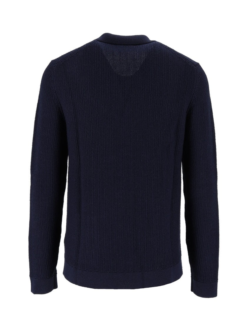 Ballantyne Deep Ribbed Knit Button-Down Cardigan