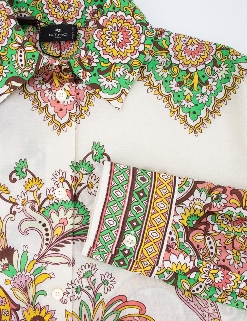 Etro Cotton-Silk Blend Shirt With Intricate Paisley
