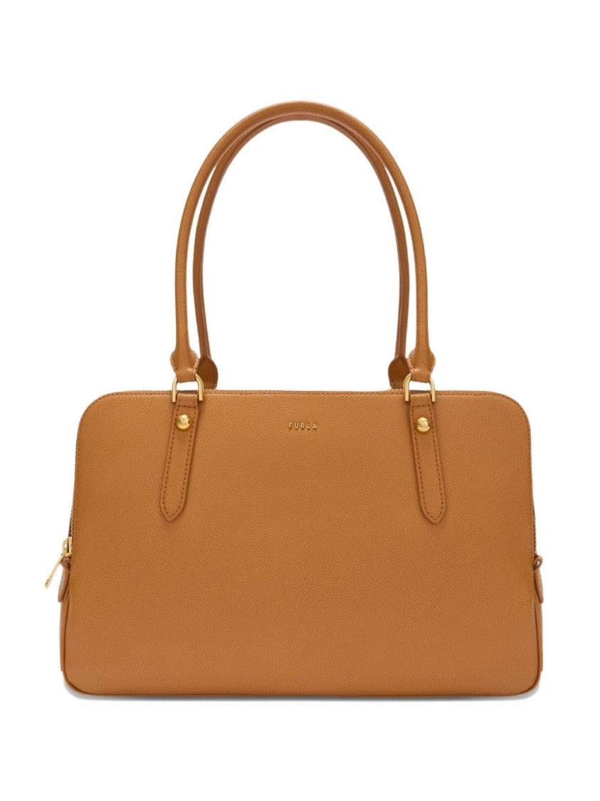 Furla Brown Zip Top-Handle Shoulder Bag