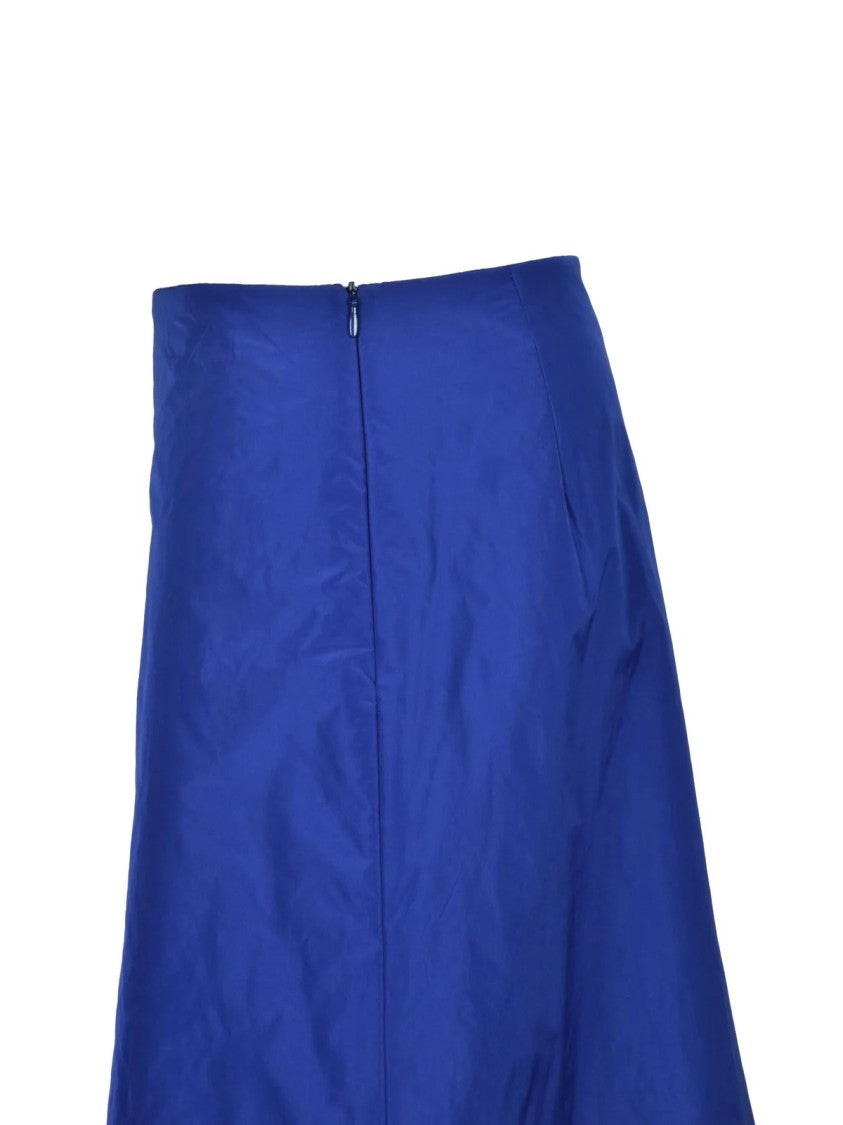 Katherina Hovman Royal Blue Polyester Women's Padded Maxi Skirt