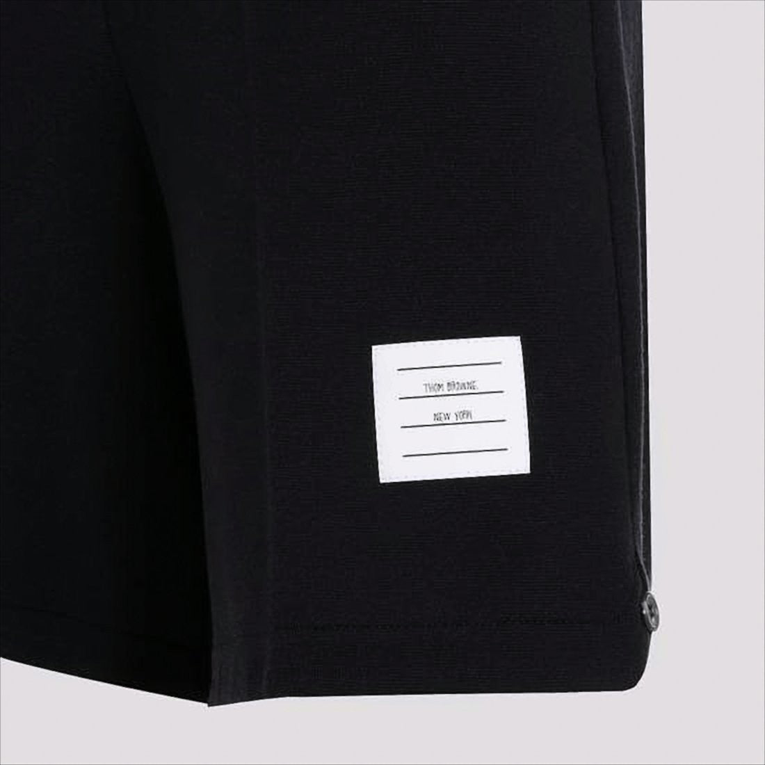 Thom Browne Tailored Black Shorts With Clean Silhouette And Subtle Patch