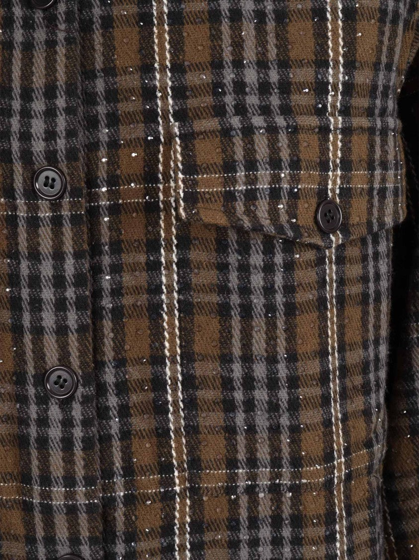 P.A.R.O.S.H. Long-Sleeved Plaid Shirt With Traditional Collar