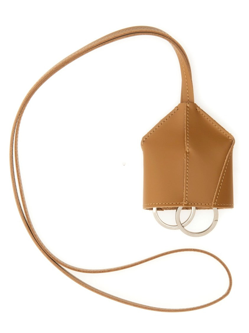 Mm6 By Maison Margiela Brown Leather Keychain