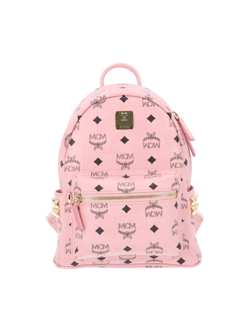 Mcm Pink Stark Visetos Monogram Backpack