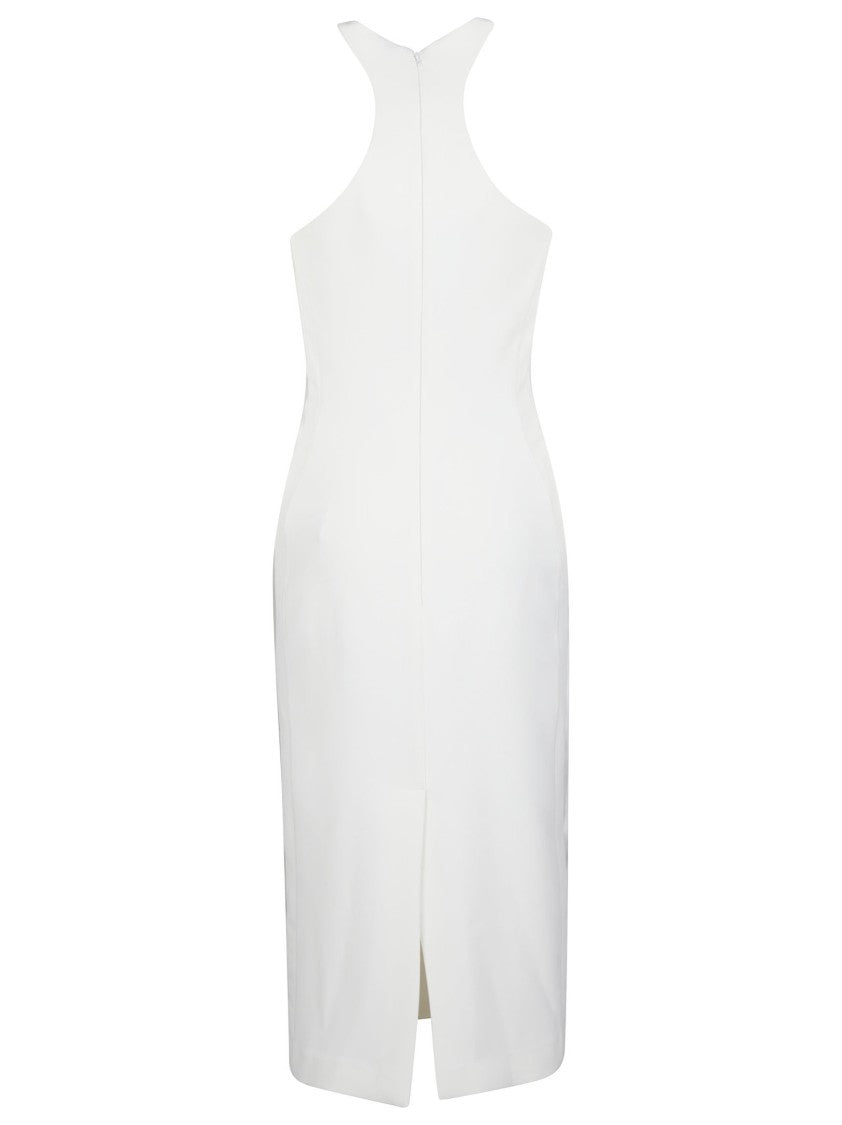 Elisabetta Franchi Knee Length Halter Gold Day Dress