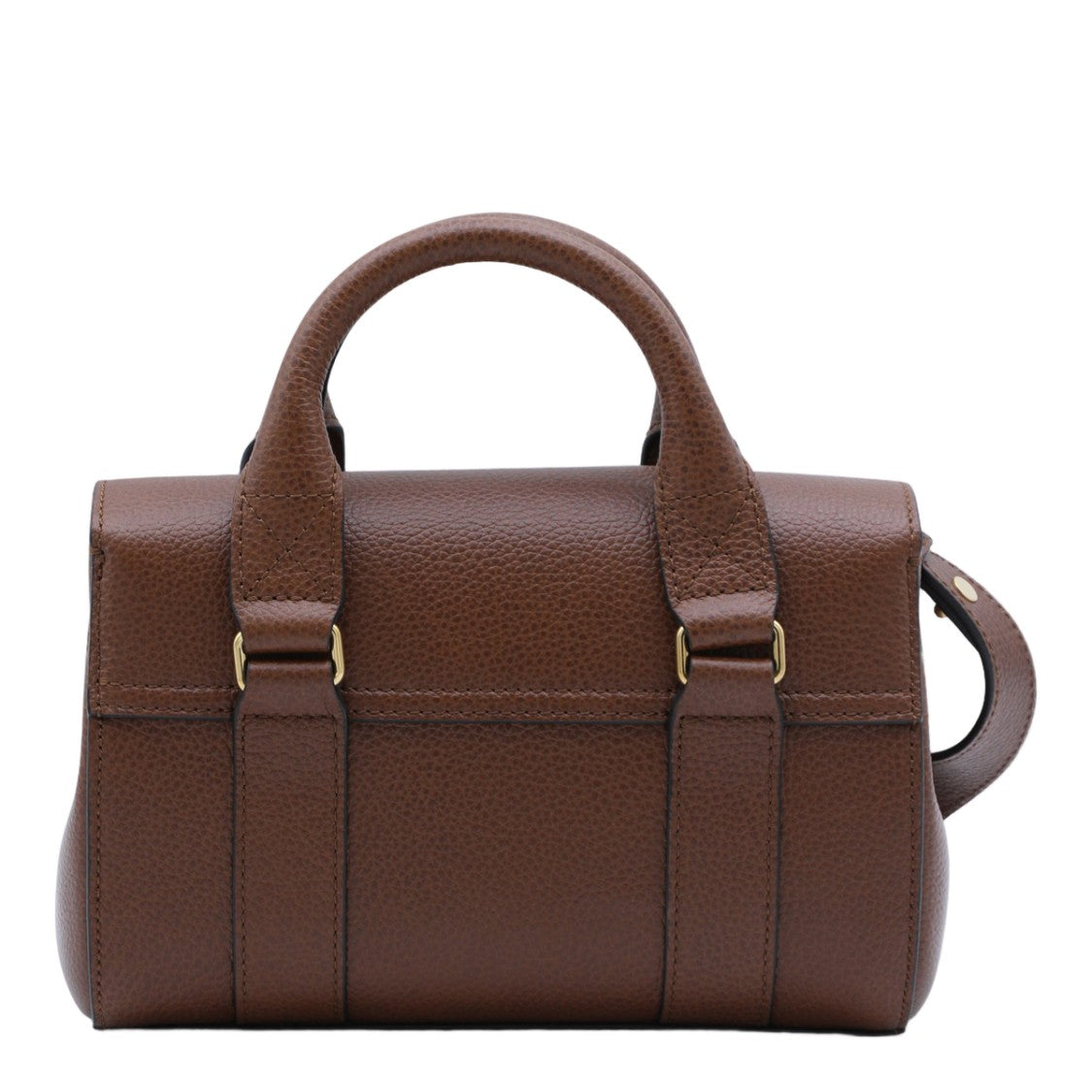 Mulberry Structured Handbag In Rich Brown Pebbled Leather With Gold-Tone Accents