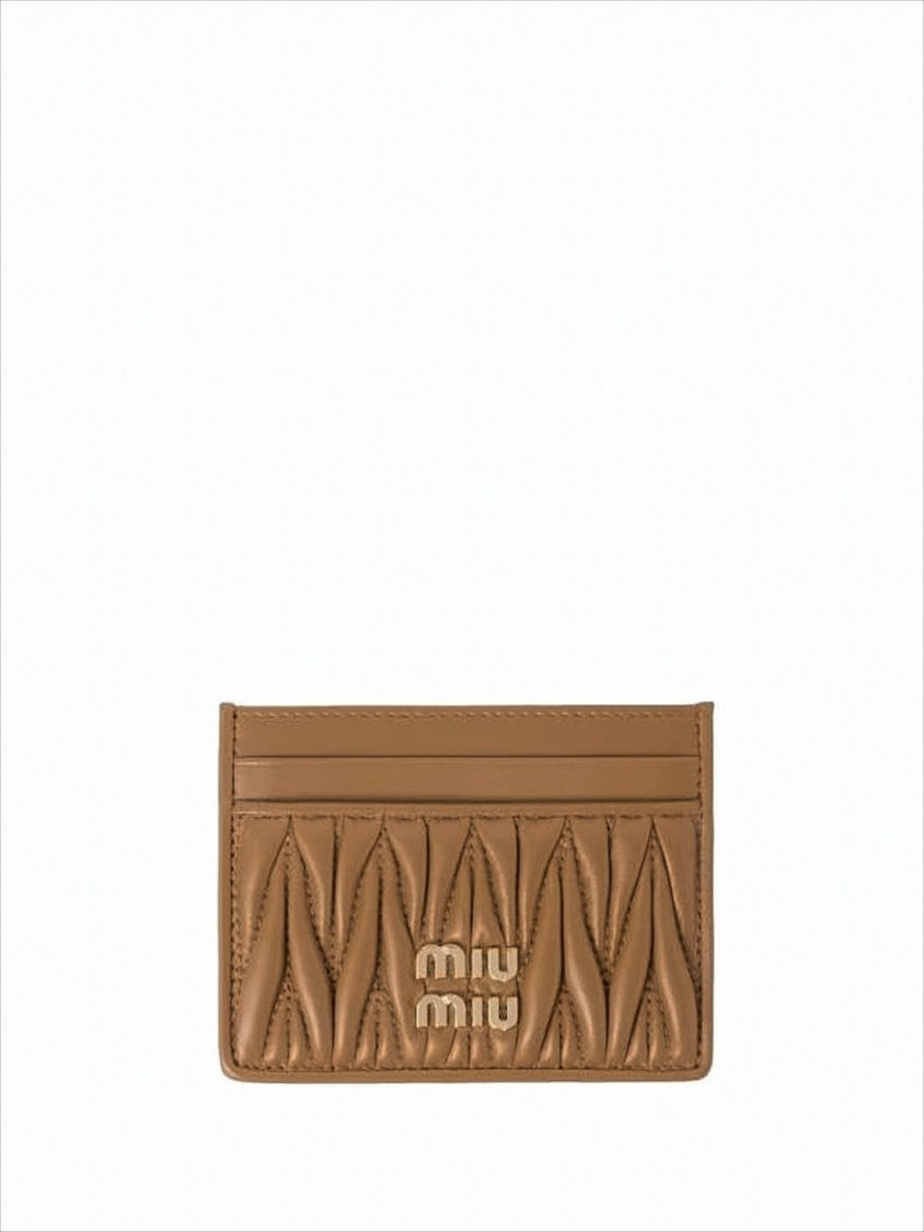 Miu Miu Quilted Nappa Leather Cardholder With Chevron Design