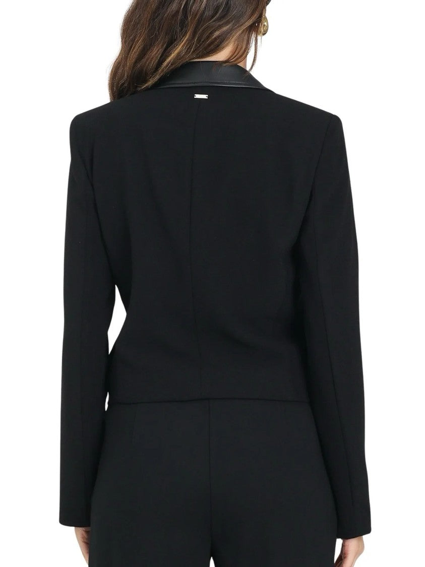Armani Exchange Black Polyester Short Blazer