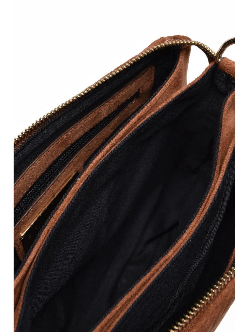 Ermanno Firenze Valentina Suede Effect Shoulder Bag With Compartmented Interiors