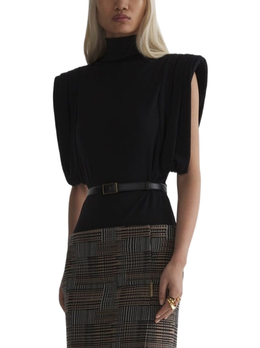 Mugler Sleeveless High-Neck Top - Black