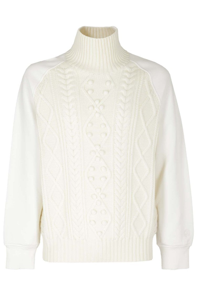 Neil Barrett Rollneck Cable Knit Hybrib Sweater