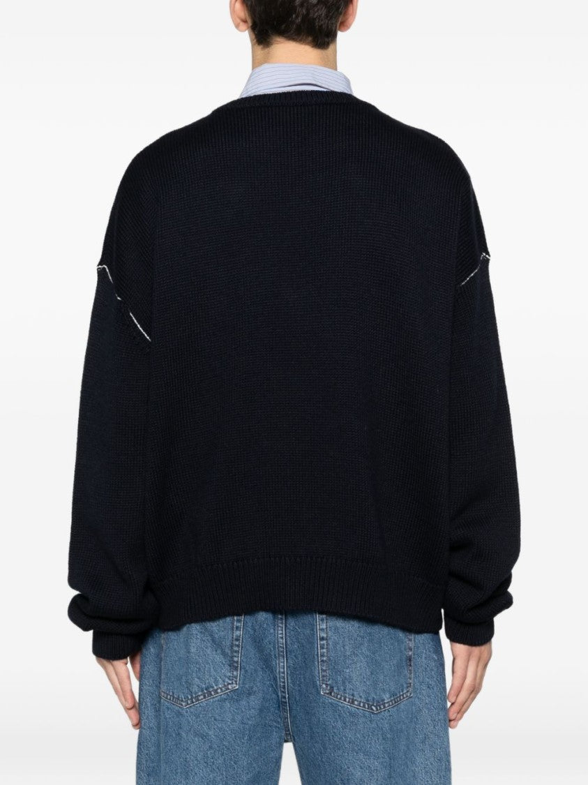 A.P.C. Black Crew Neck Wool Sweater