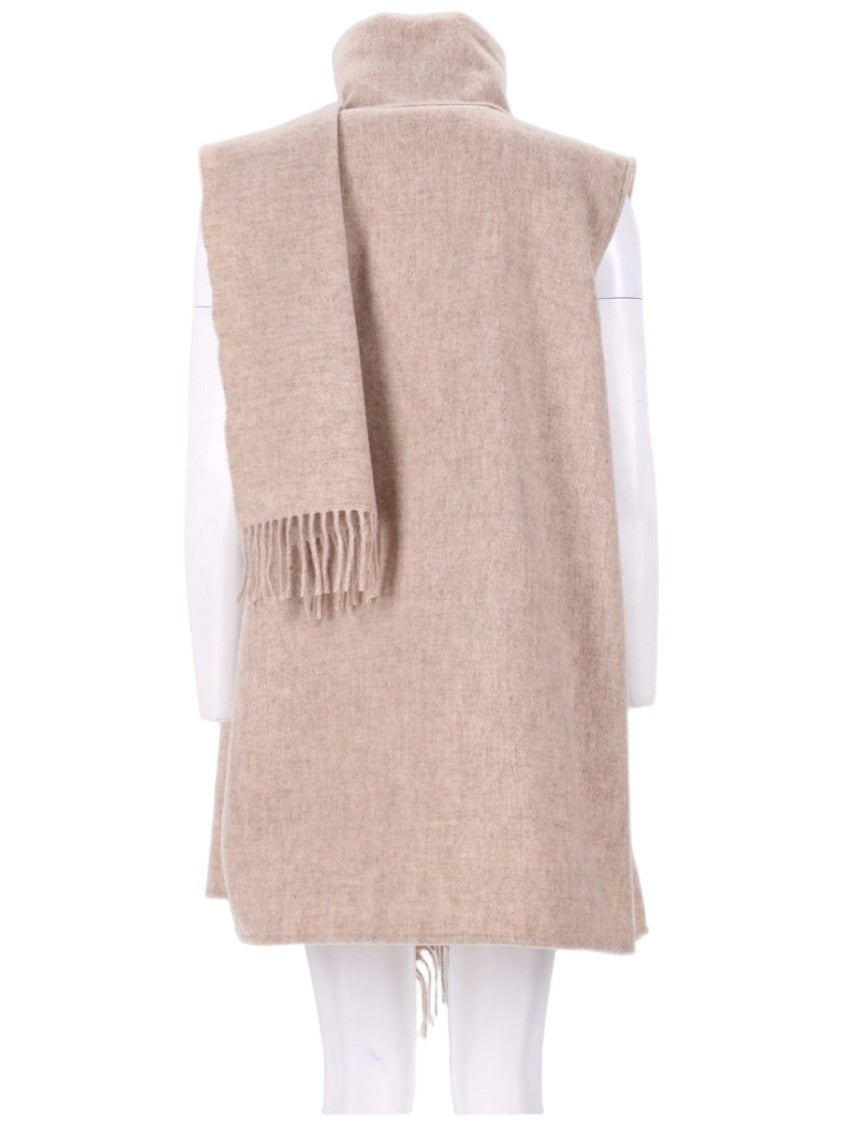 Fabiana Filippi Wool Blend Gilet With Fringed Scarf