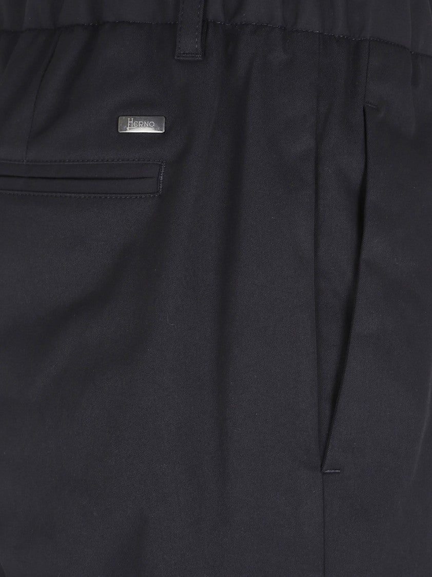 Herno Relaxed Fit Blue Trousers