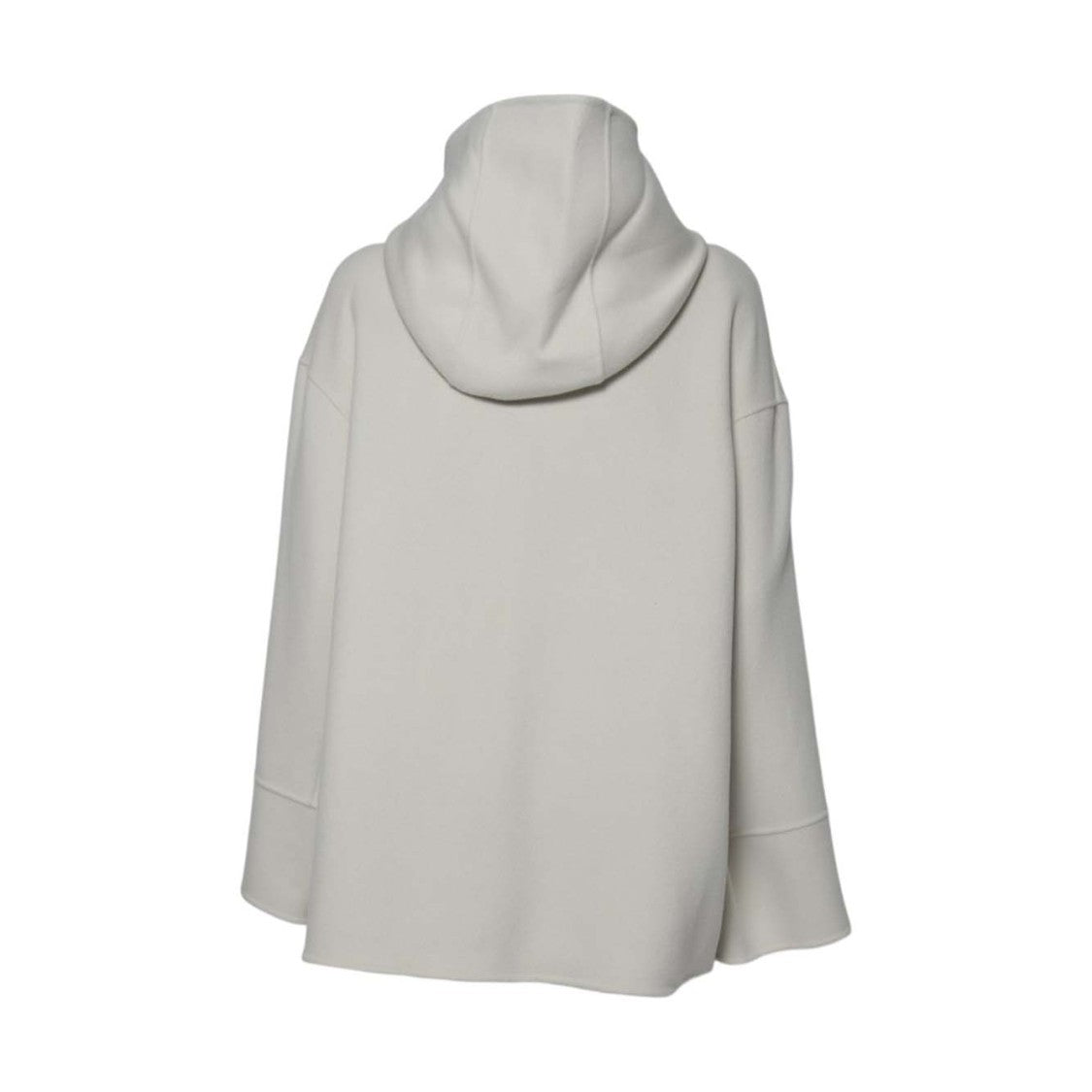 Max Mara Minimalist Zip-Up Coat With Cozy Hood And Front Pockets