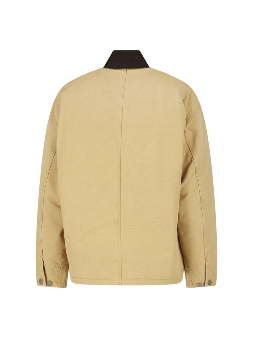 Carhartt Wip Beige Og Michigan Corduroy Collar Organic Cotton Jacket