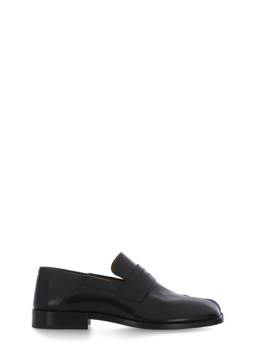 Maison Margiela Black Tabi Polished Leather Loafers