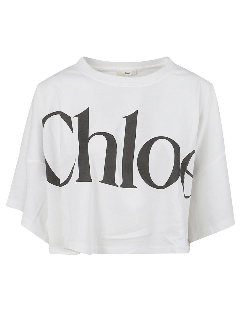 Chloé Boxy Cropped T-Shirt In Cotton Jersey