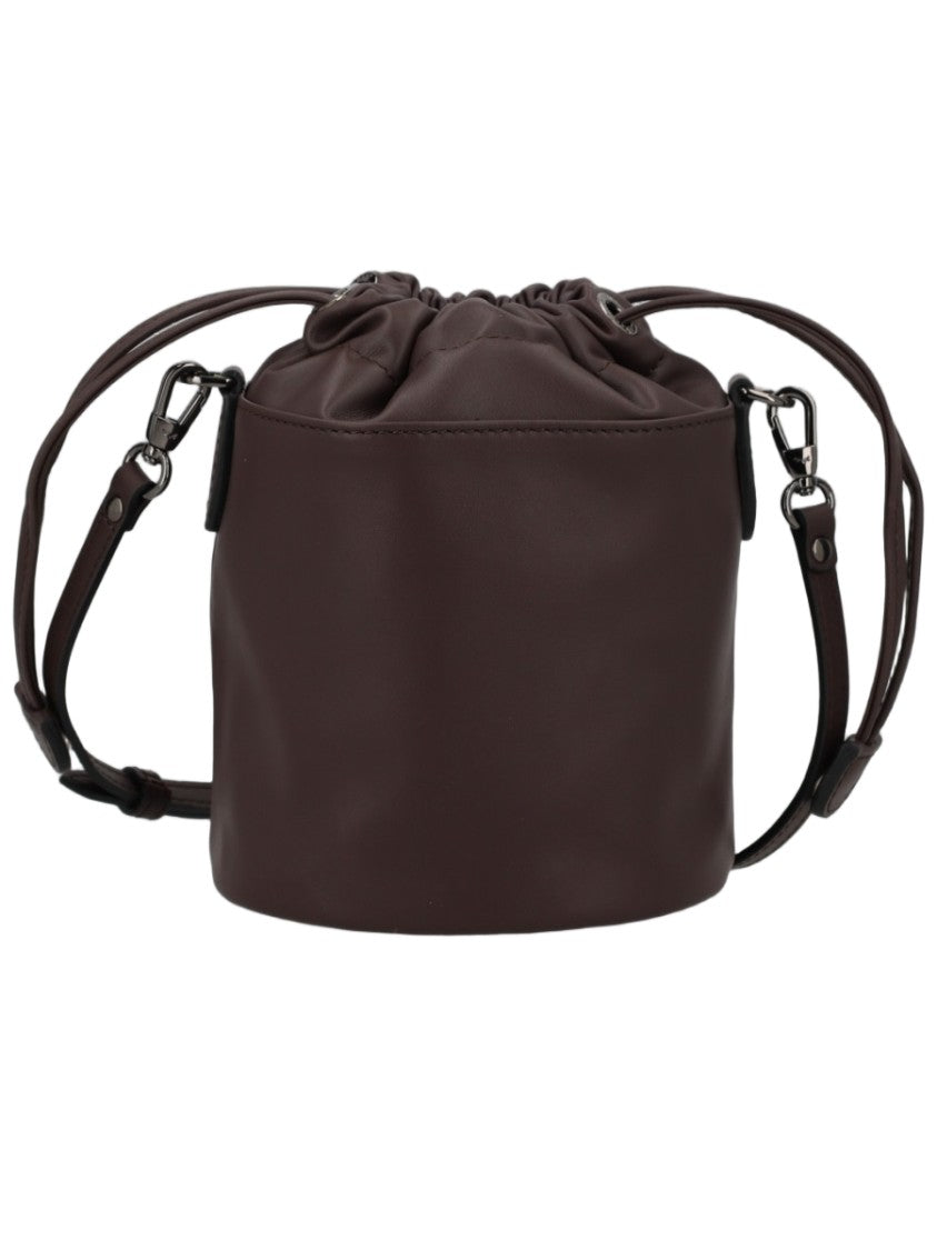 Longchamp Small Bucket-Style Leather Bag With Drawstring Closure