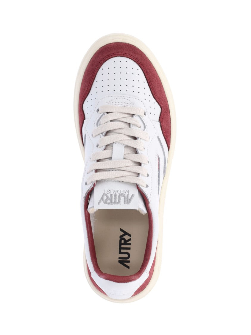 Autry White Medalist Leather Suede Sneakers