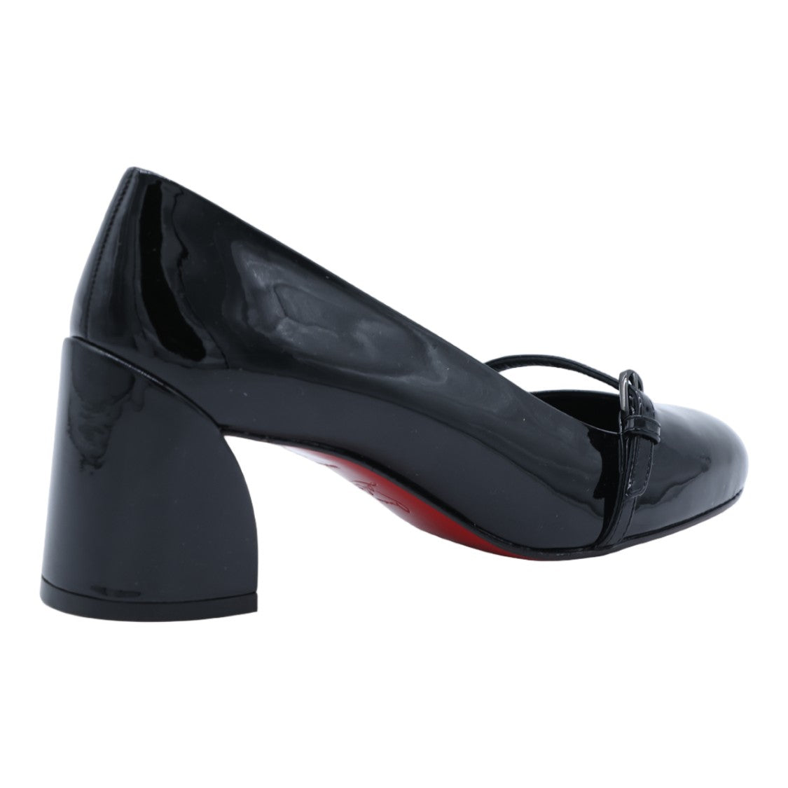 Christian Louboutin Mary Jane Pumps With Patent Finish And Bold Red Sole