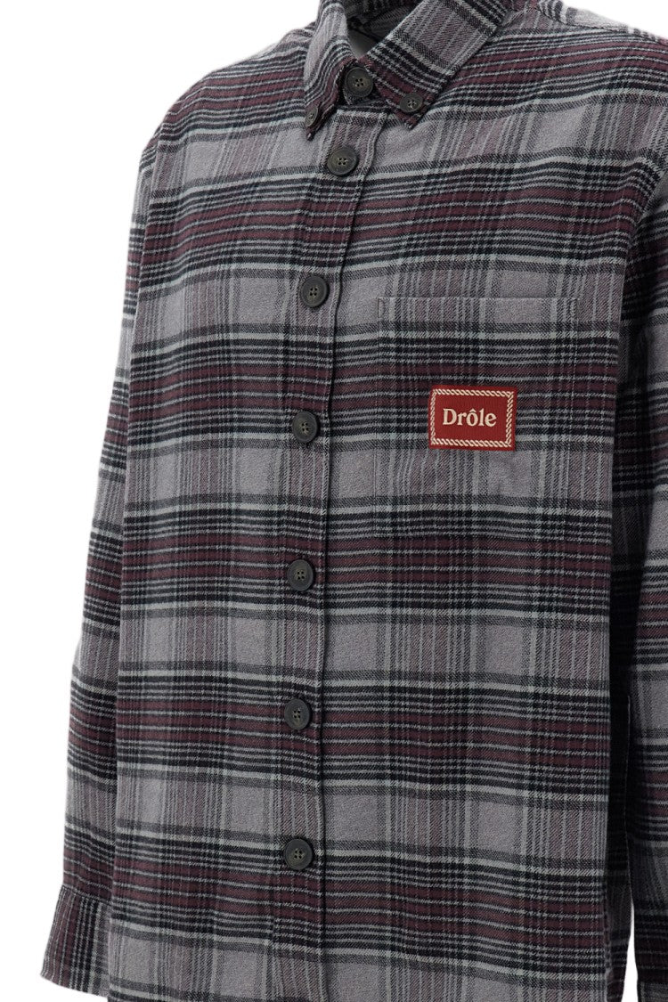 Drôle De Monsieur Grey Multicolor Boxy Check Flannel Shirt
