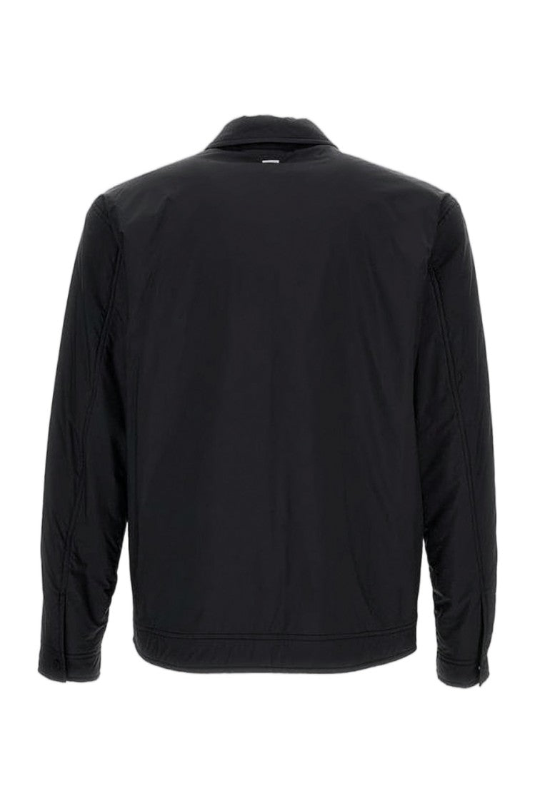 Herno Cropped Black Polyamide Jacket With Classic Collar And Flap Pocket