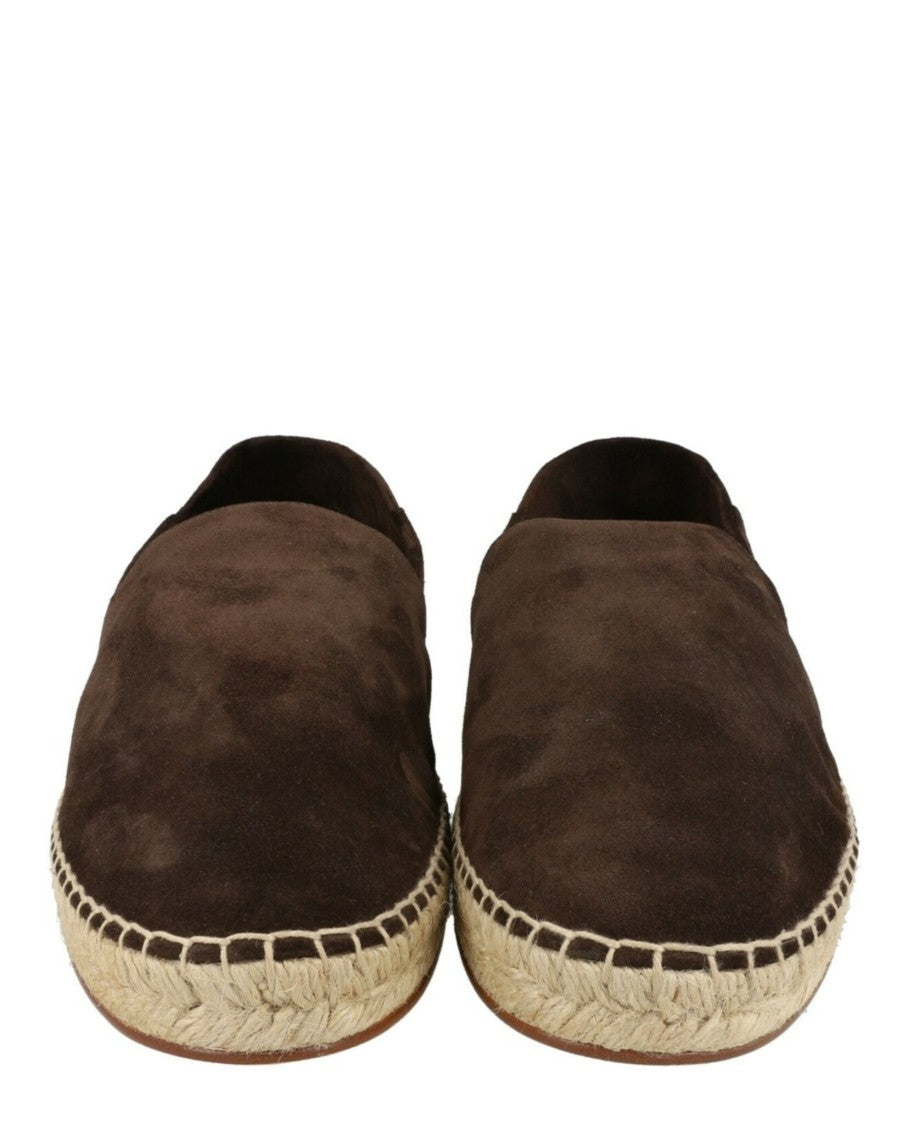 Brioni Slip-On Suede Espadrilles With Block Heel And Jute Sole