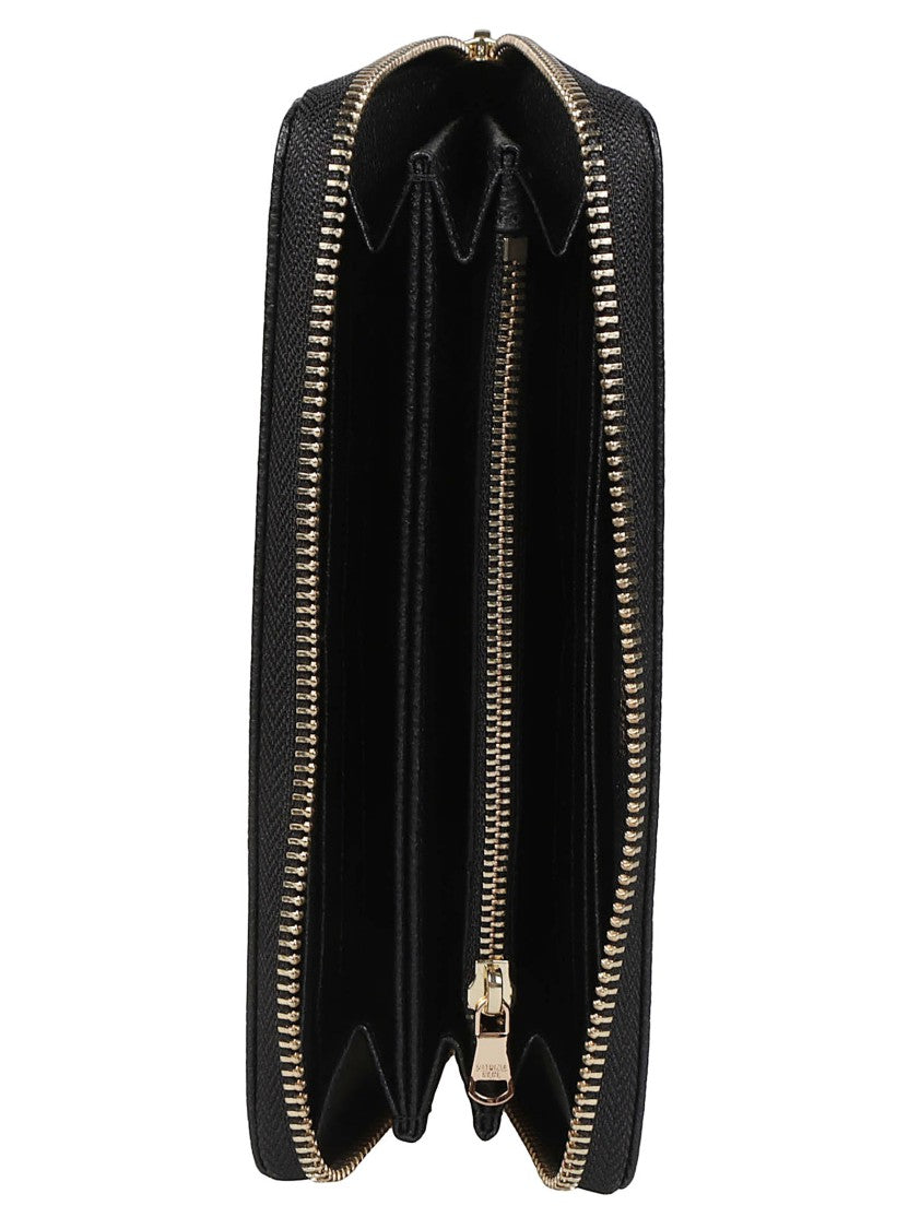 Patrizia Pepe Rectangular Calf Leather Zip-Around Continental Wallet
