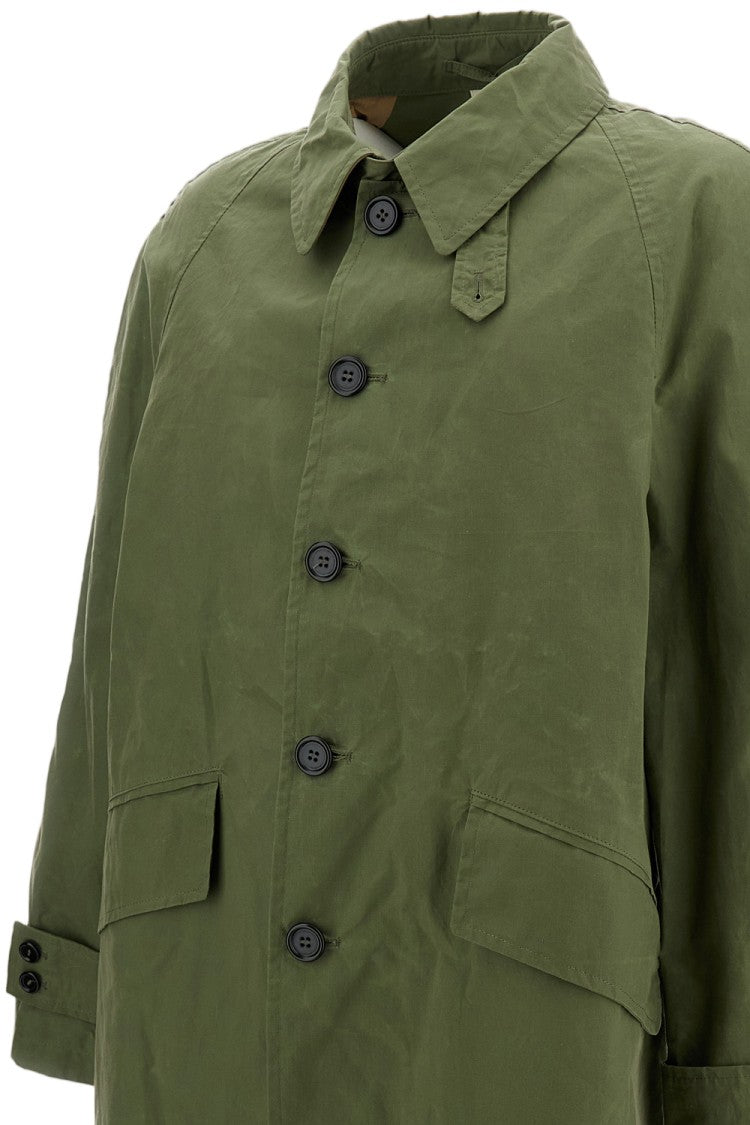 L'impermeabile Mid-Length Green Coat With Classic Collar