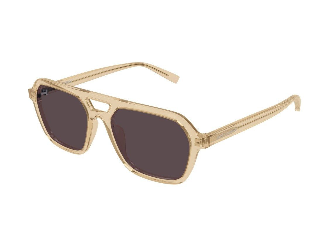 Saint Laurent Beige Sl 905 Cut-Out Translucent Oversized Square Sunglasses