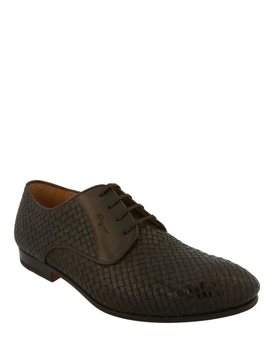 Ferragamo Cooper Woven Leather Dress Shoes