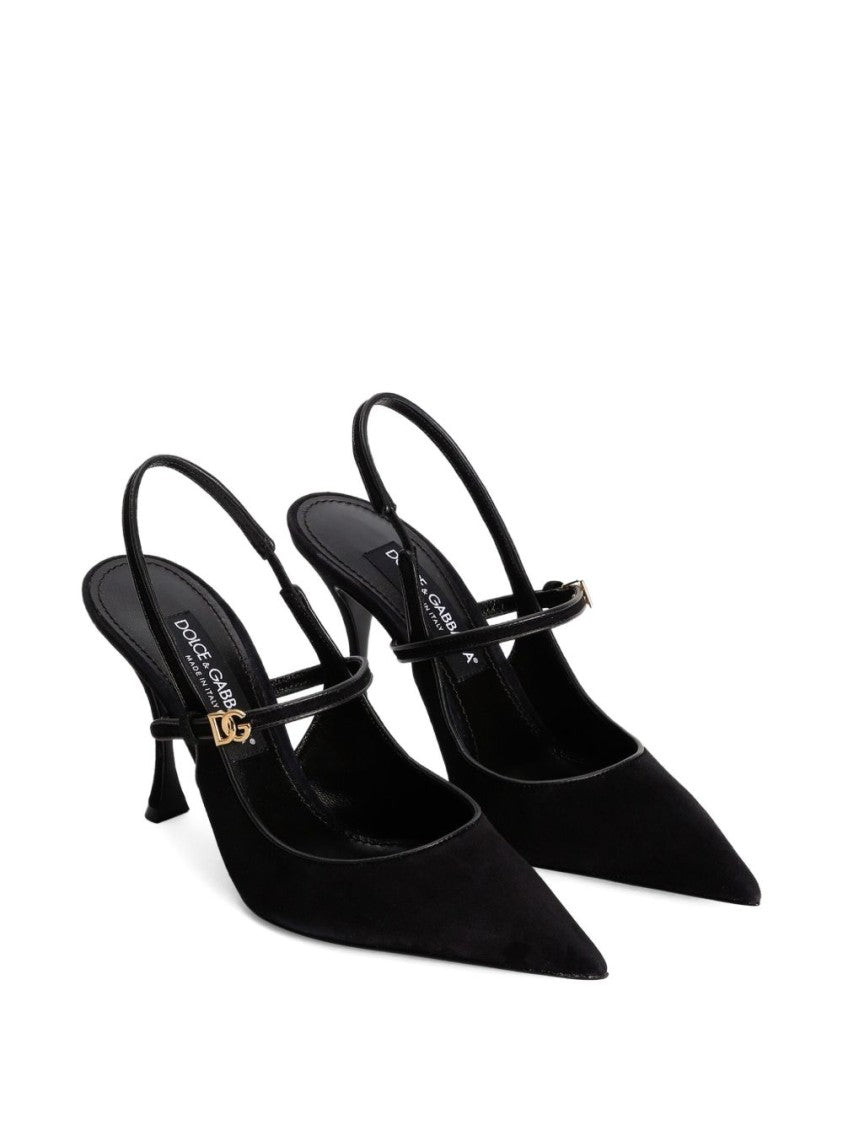 Dolce & Gabbana Black Pointed Toe Slingback