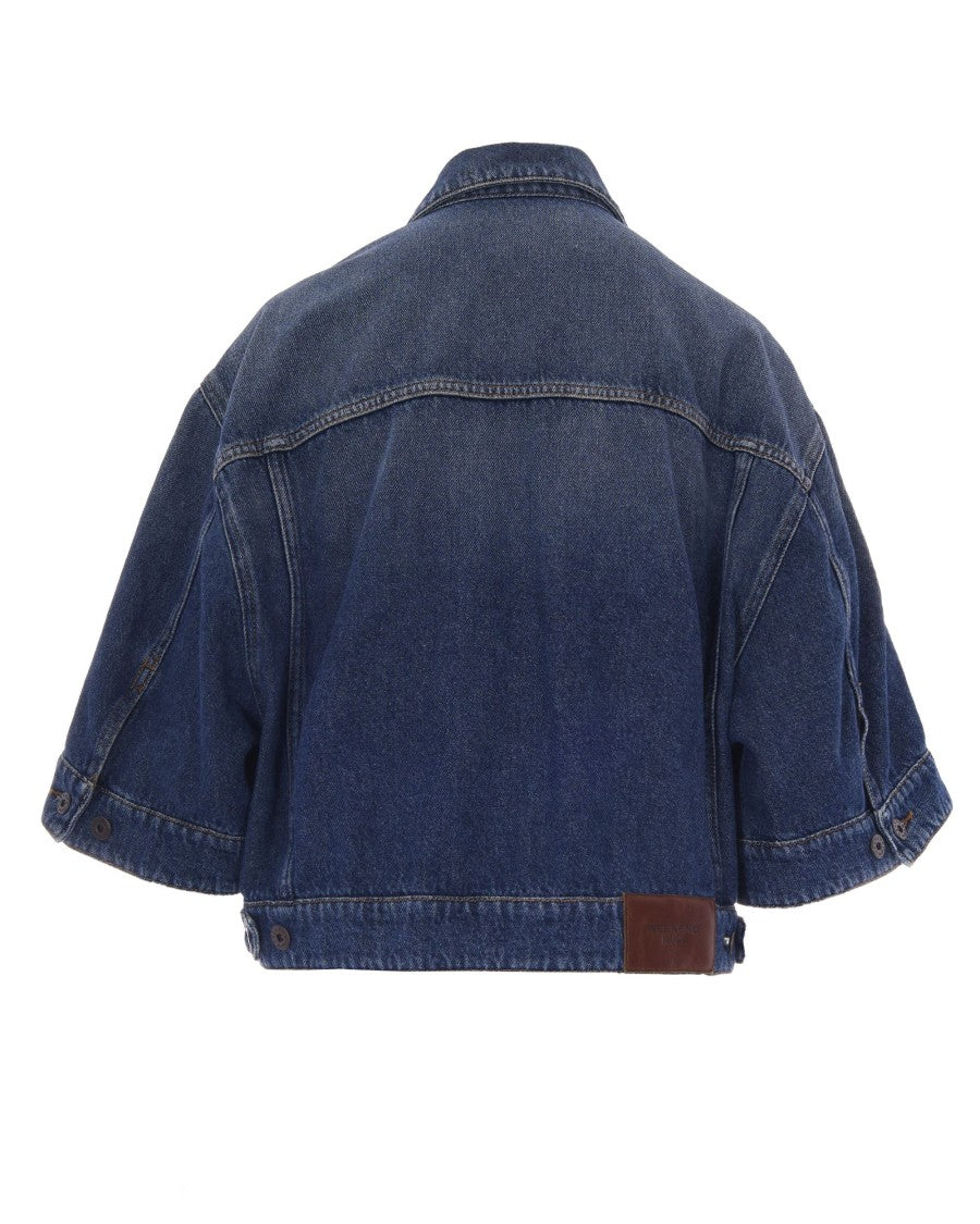 Max Mara Cropped Denim-Inspired Jacket With Contrast Stitching