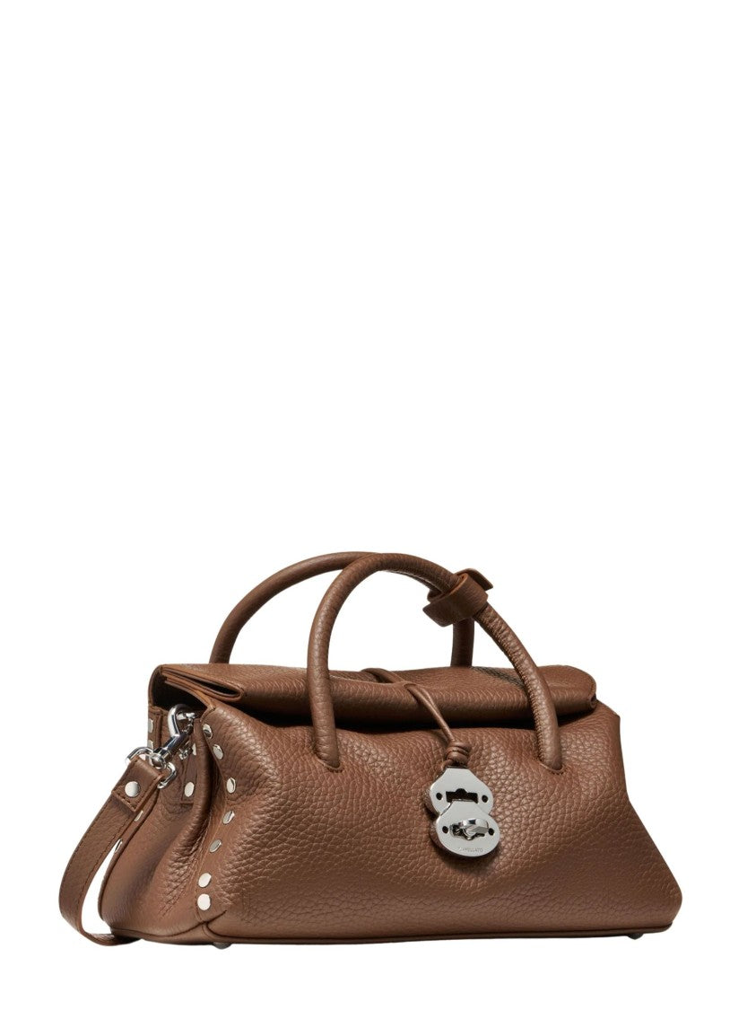 Zanellato Structured Leather Handbag With Silver-Tone Turn-Lock Clasp