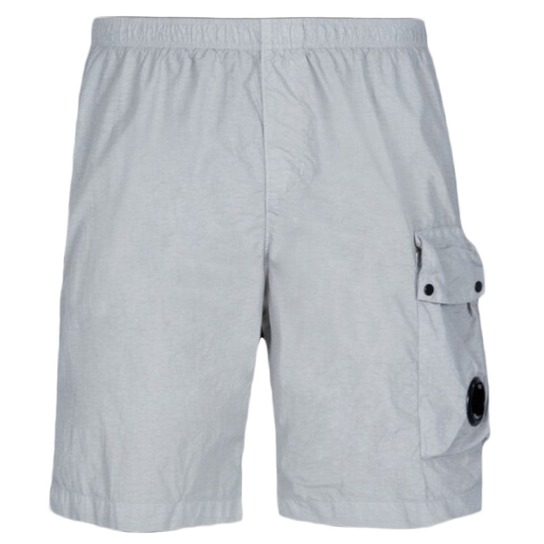 C.P. Company Minimalist Grey Shorts With Elastic Waistband And Flap Pocket