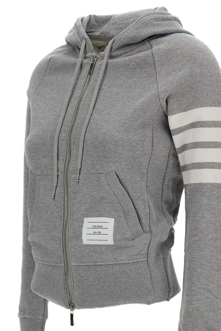 Thom Browne Light Grey Classic Loopback 4-Bar Hoodie